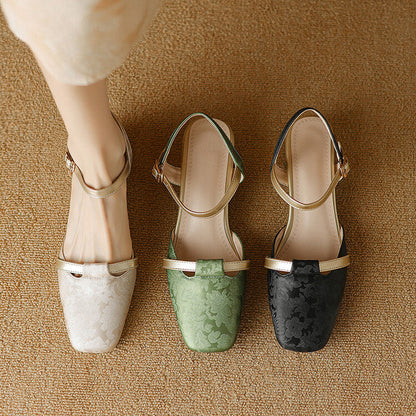 Classic Low Heel Sling Pumps