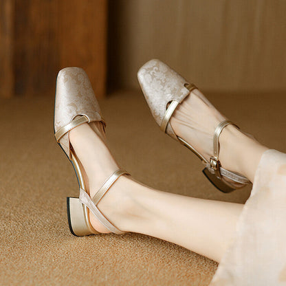 Classic Low Heel Sling Pumps
