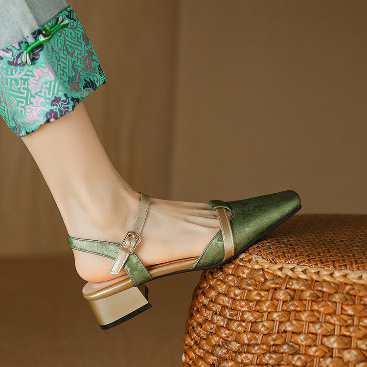 Classic Low Heel Sling Pumps