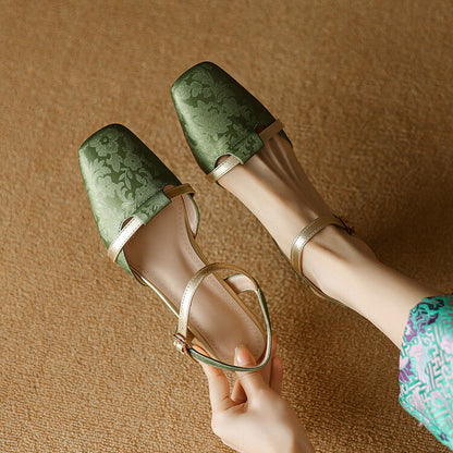 Classic Low Heel Sling Pumps