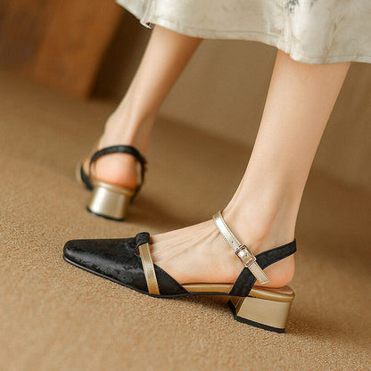 Classic Low Heel Sling Pumps
