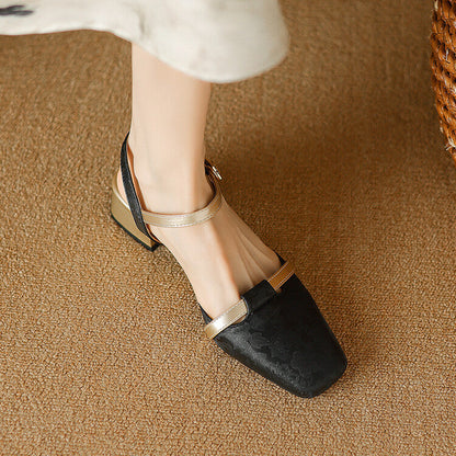 Classic Low Heel Sling Pumps