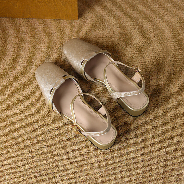Classic Low Heel Sling Pumps