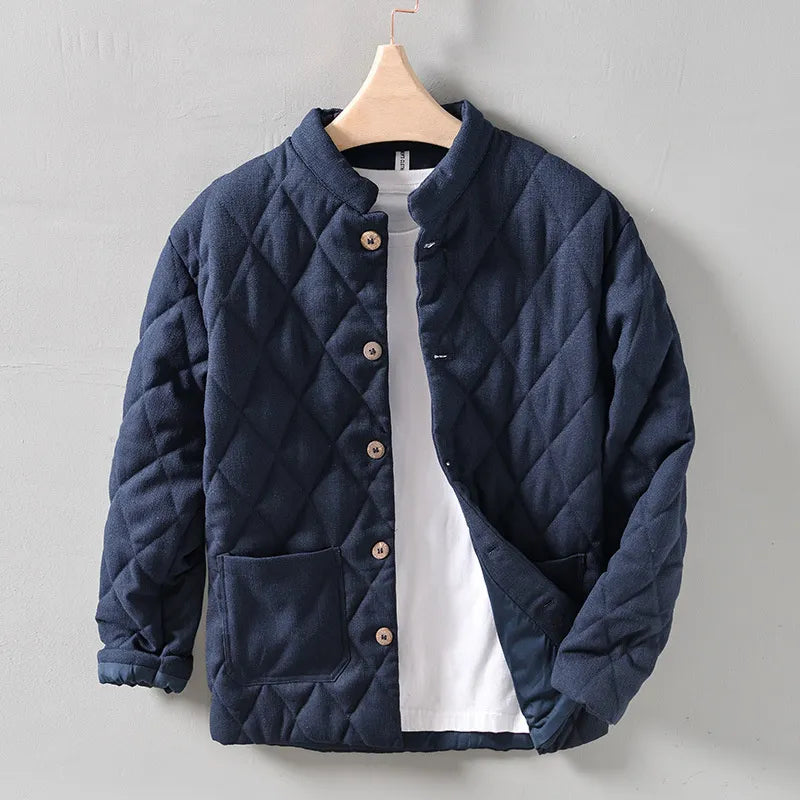 Stylish Quilted Mens Jacket with Diamond Stitching