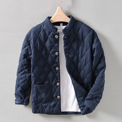 Stylish Quilted Mens Jacket with Diamond Stitching
