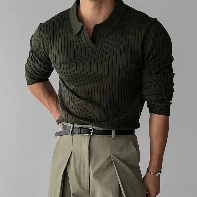 Diego Shirt | Men's Long Sleeve Knitted Polo