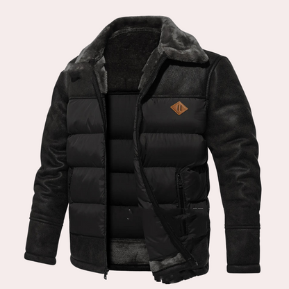 Thermal Men's Quilted Padded Coat for Cold Weather