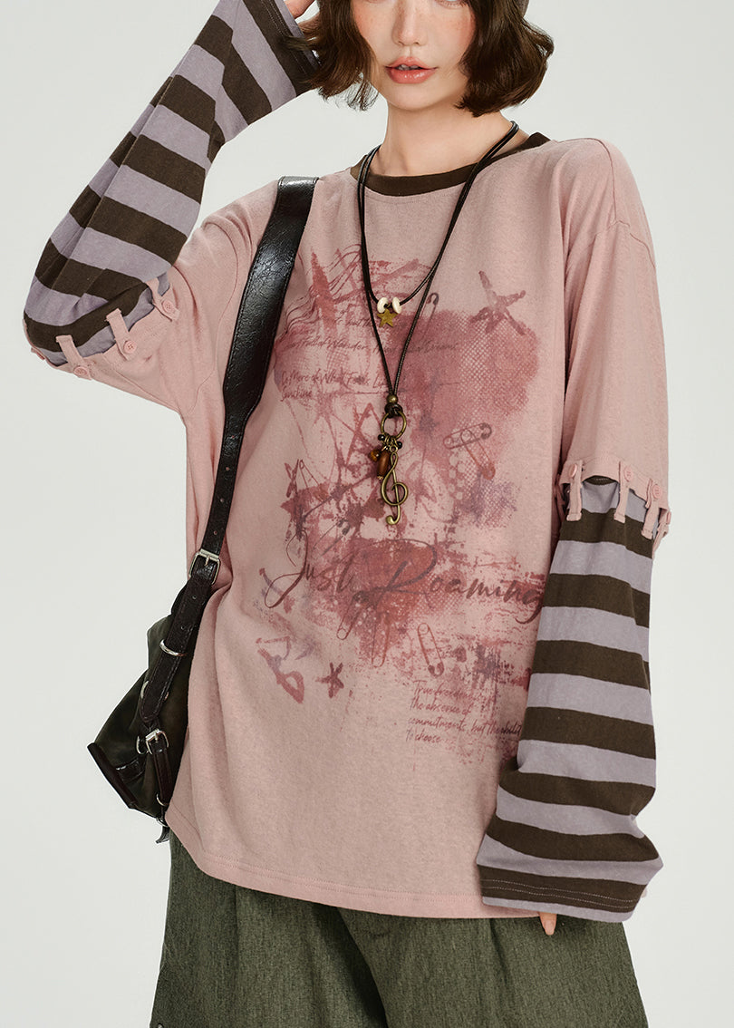 Women's Cotton Patchwork Pullover Sweater Cozy Beige - OutfitLondon