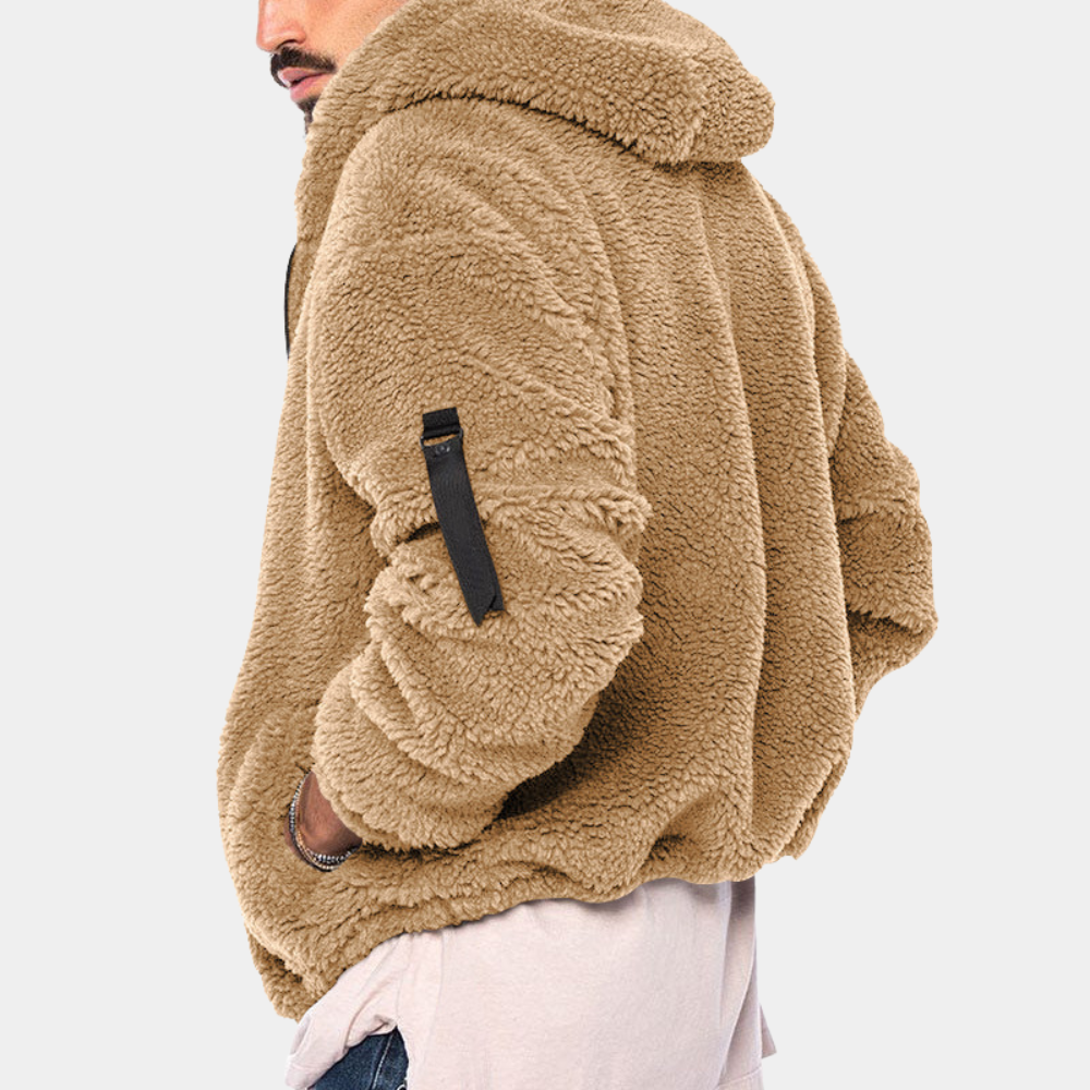 Warm Fleece Lined Men's Hooded Jacket