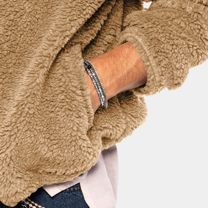 Warm Fleece Lined Men's Hooded Jacket