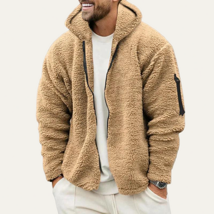 Warm Fleece Lined Men's Hooded Jacket