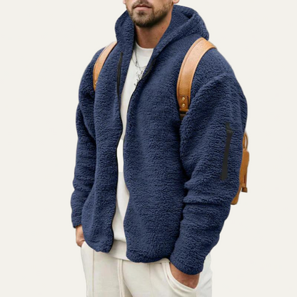 Warm Fleece Lined Men's Hooded Jacket