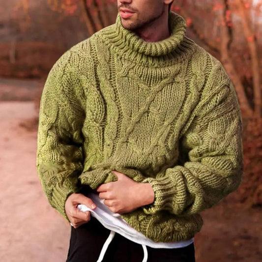 Men's Chunky High Neck Winter Sweater - OutfitLondon