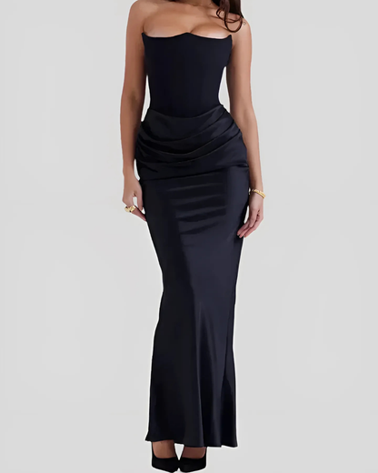 Women's Strapless Maxi Dress Elegant