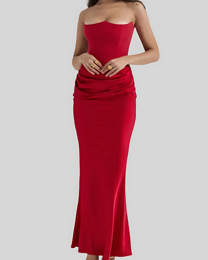 Women's Strapless Maxi Dress Elegant