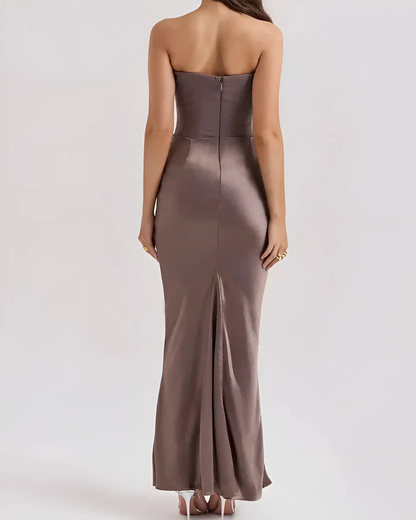 Women's Strapless Maxi Dress Elegant