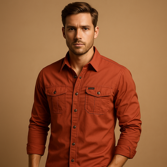 Men's Cotton Cargo Shirt Rugged - OutfitLondon