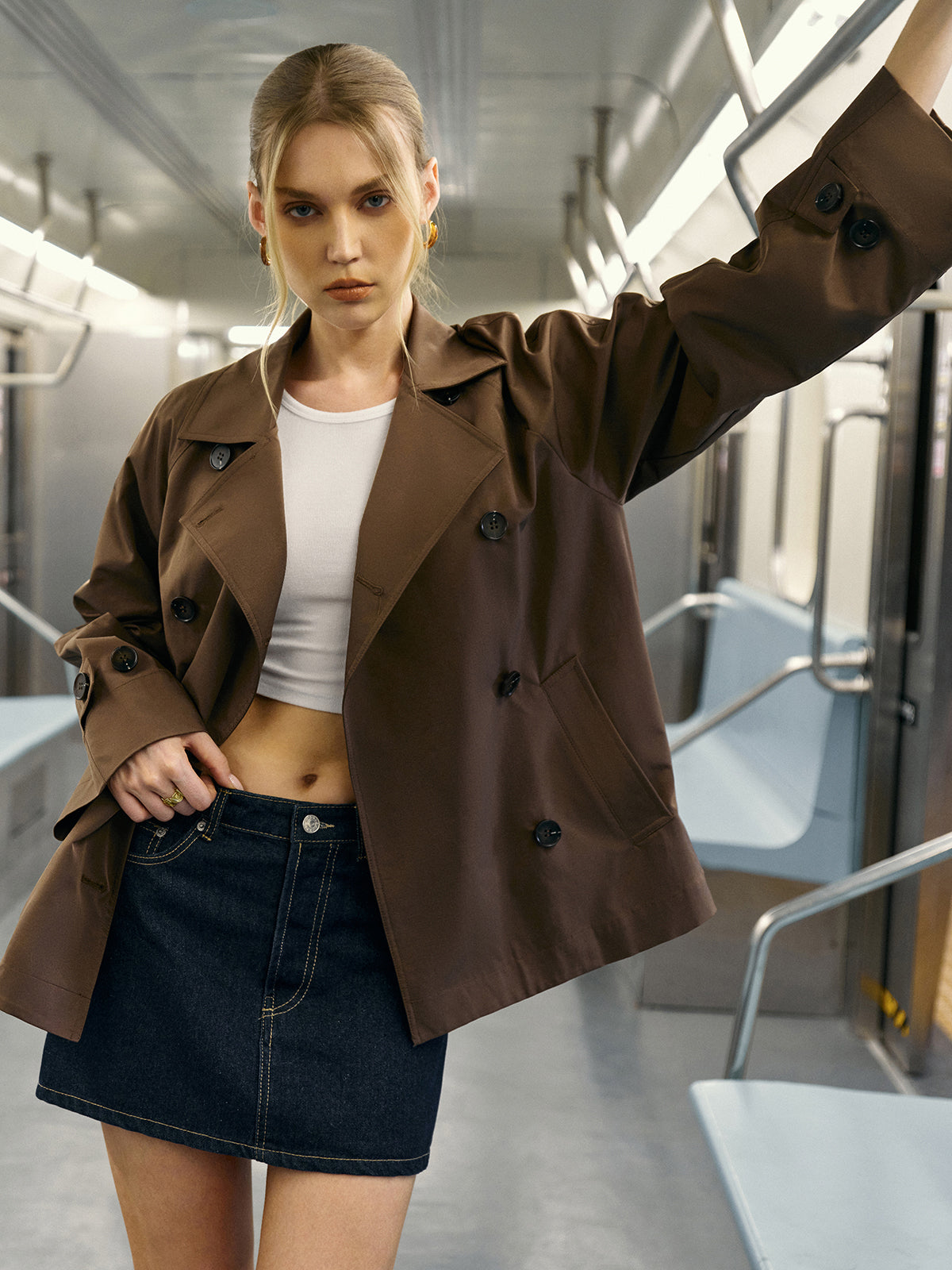 Classic Women's Double Breasted Coat