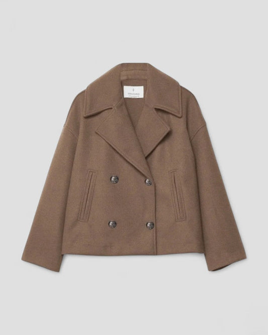 Warm Fit Women's Short Wool Pea Coat - OutfitLondon