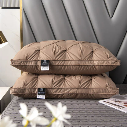Plush Comfort Pillow with Neck Support 100% Down Filling