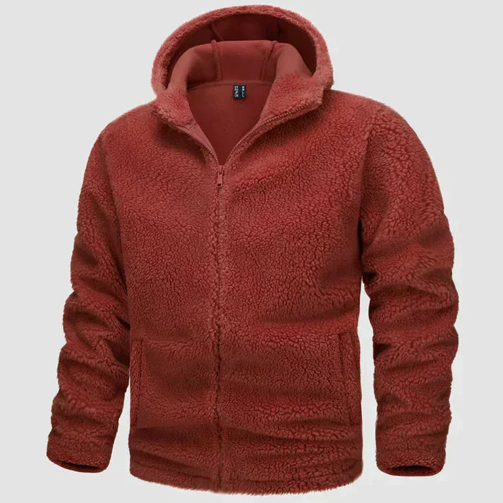 Warm Mens Hooded Fleece Coat - OutfitLondon