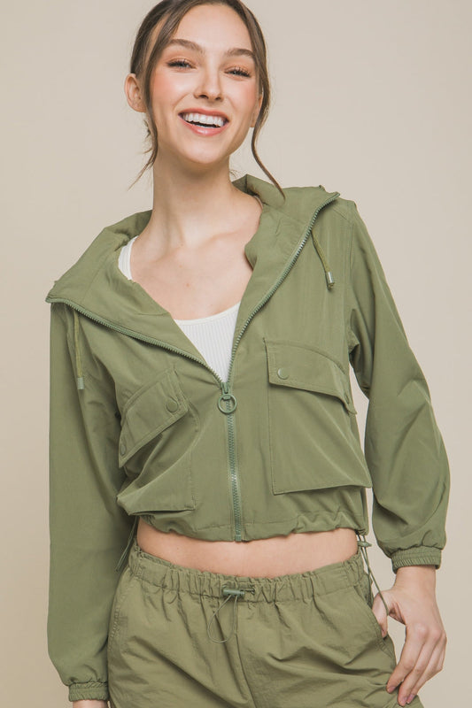 Women's Hooded Zip Jacket Casual Sporty Coat - OutfitLondon