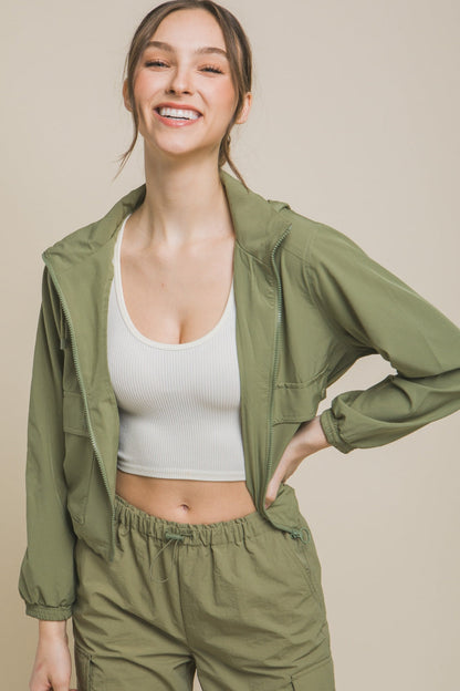 Women's Hooded Zip Jacket Casual Sporty Coat