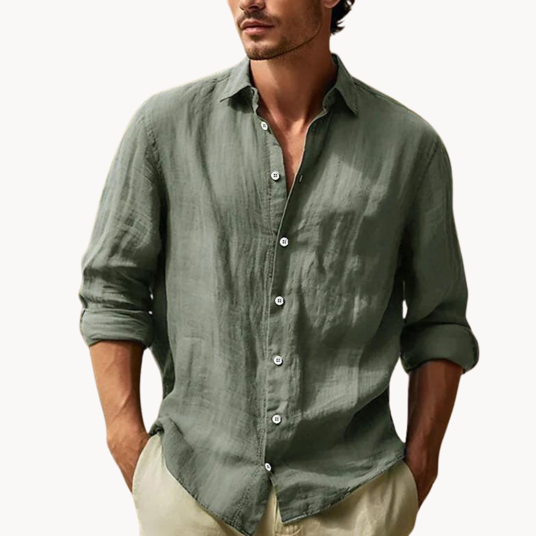 Classic Fit Dress Shirt with Ventilated Fabric - OutfitLondon