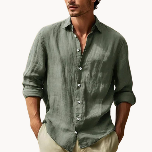 Classic Fit Dress Shirt with Ventilated Fabric - OutfitLondon