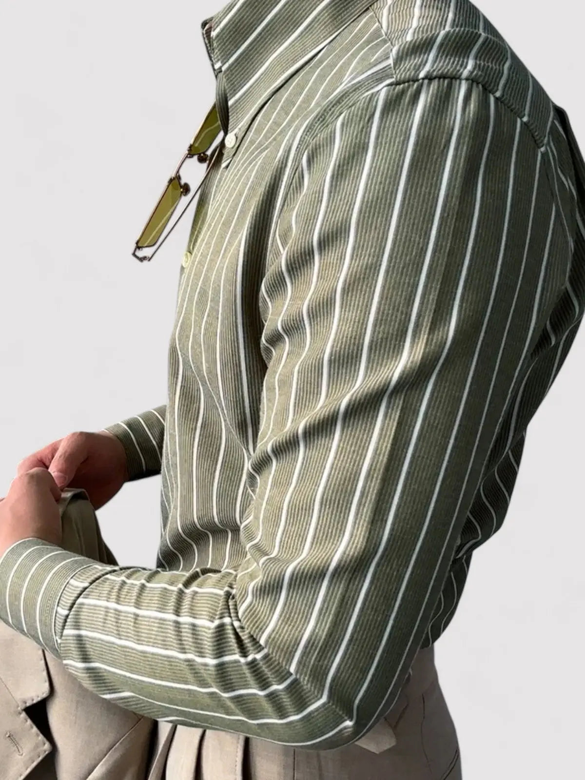 Slim Fit Striped Breathable Dress Shirt