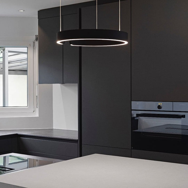 Stylish Dual Circle Pendant Light with Hanging Shade - OutfitLondon