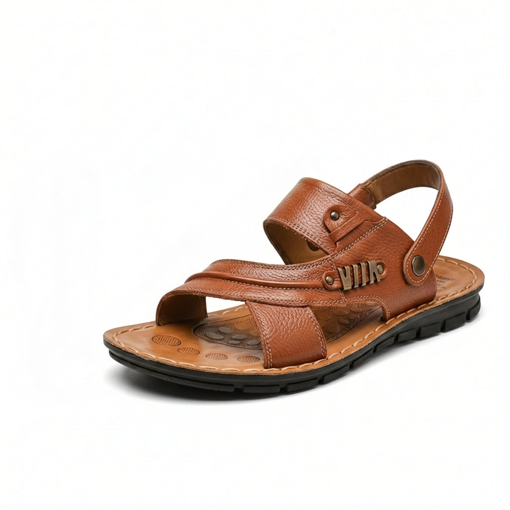 Men's Comfortable Leather Slingback Sandals - OutfitLondon