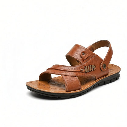 Men's Comfortable Leather Slingback Sandals - OutfitLondon