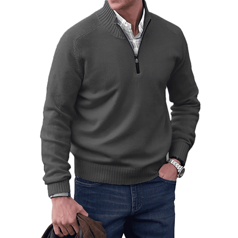 Cozy Cable Knit Half Zip Sweater
