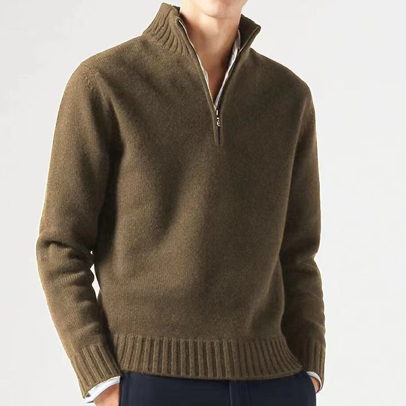 Warm Men's Fleece Quarter Zip Pullover Sweater