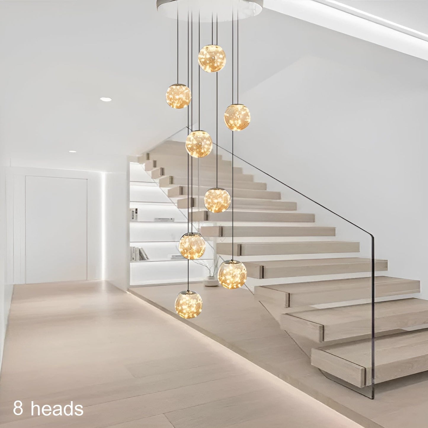 Luxury Round Crystal Stair Light Fixture