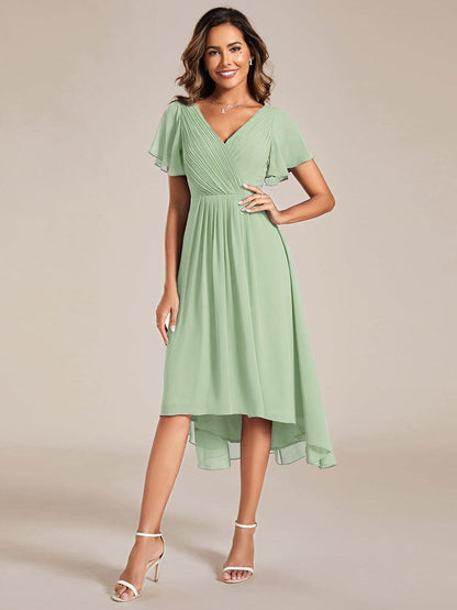 Daisy | A-Line V Neck High-Low Wedding Guest Dress