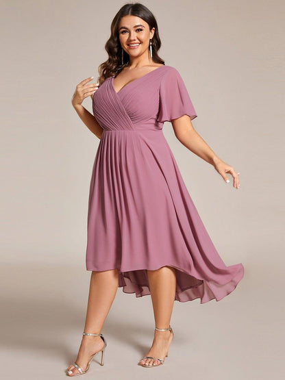 Daisy | A-Line V Neck High-Low Wedding Guest Dress