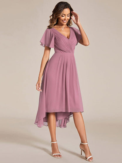 Daisy | A-Line V Neck High-Low Wedding Guest Dress