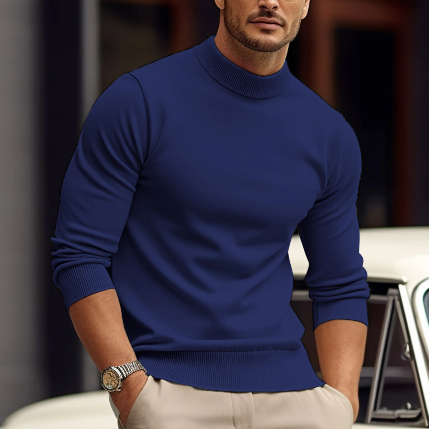 Casual Crew Neck Men's Sweater
