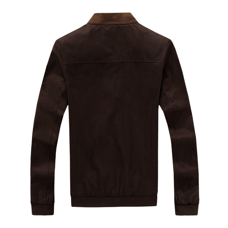 Slim Water Resistant Fall Jacket for Men with Zip