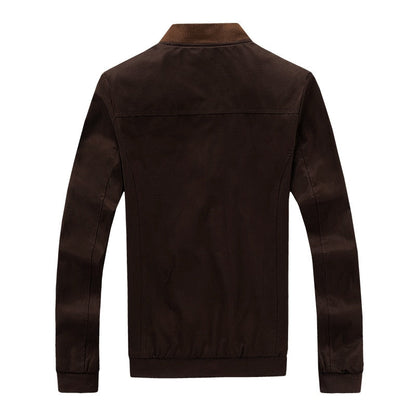 Slim Water Resistant Fall Jacket for Men with Zip
