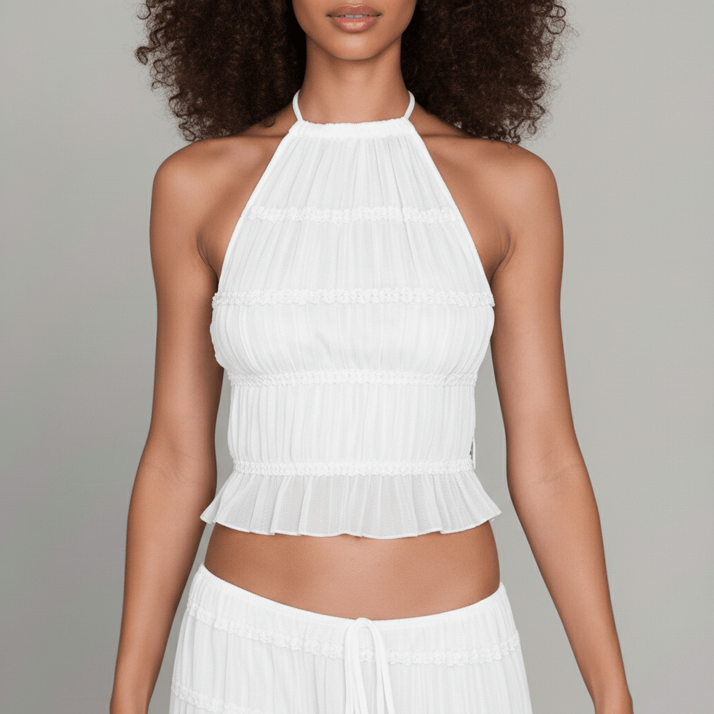 Trendy Crop Top and Maxi Skirt Outfit Set