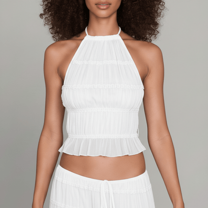 Trendy Crop Top and Maxi Skirt Outfit Set