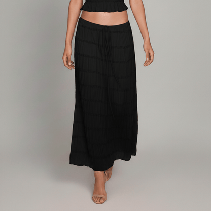 Trendy Crop Top and Maxi Skirt Outfit Set