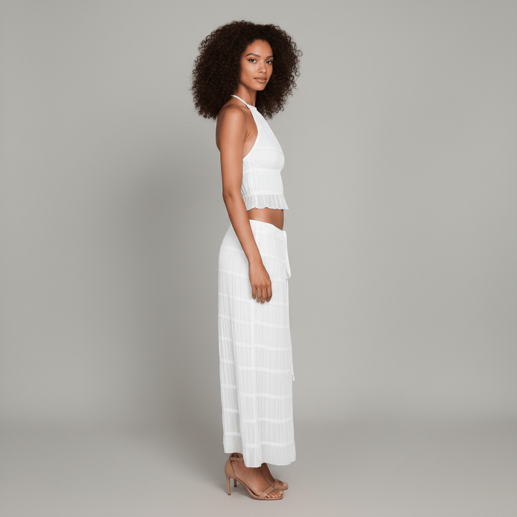 Trendy Crop Top and Maxi Skirt Outfit Set