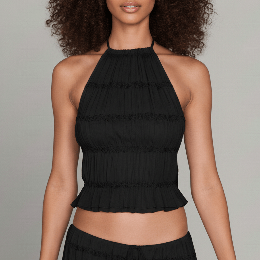 Trendy Crop Top and Maxi Skirt Outfit Set