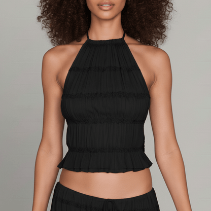 Trendy Crop Top and Maxi Skirt Outfit Set