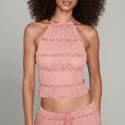 Trendy Crop Top and Maxi Skirt Outfit Set