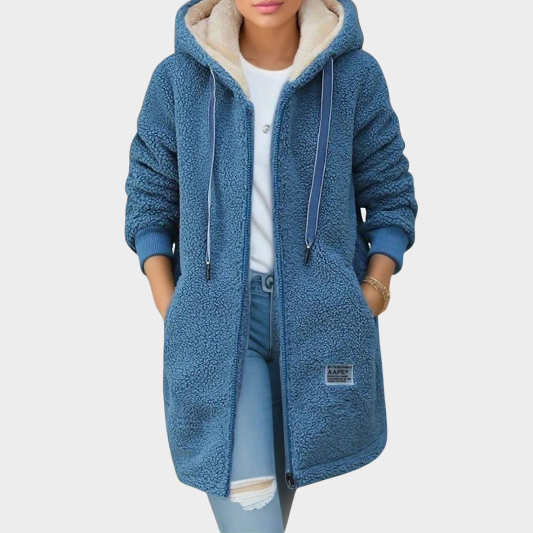 Warm Women's Fleece Hoodie Coat - OutfitLondon